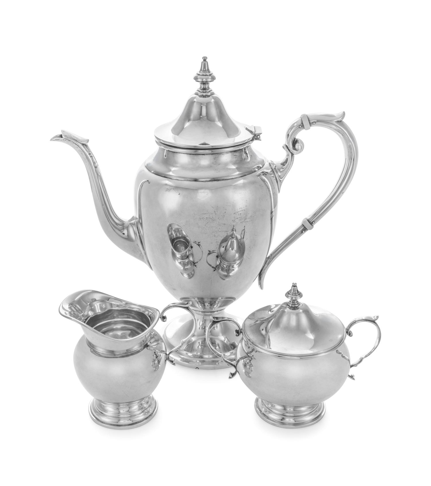 An American Silver Three-Piece Coffee Service