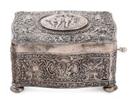 A Continental Silver Singing Bird Automaton Box