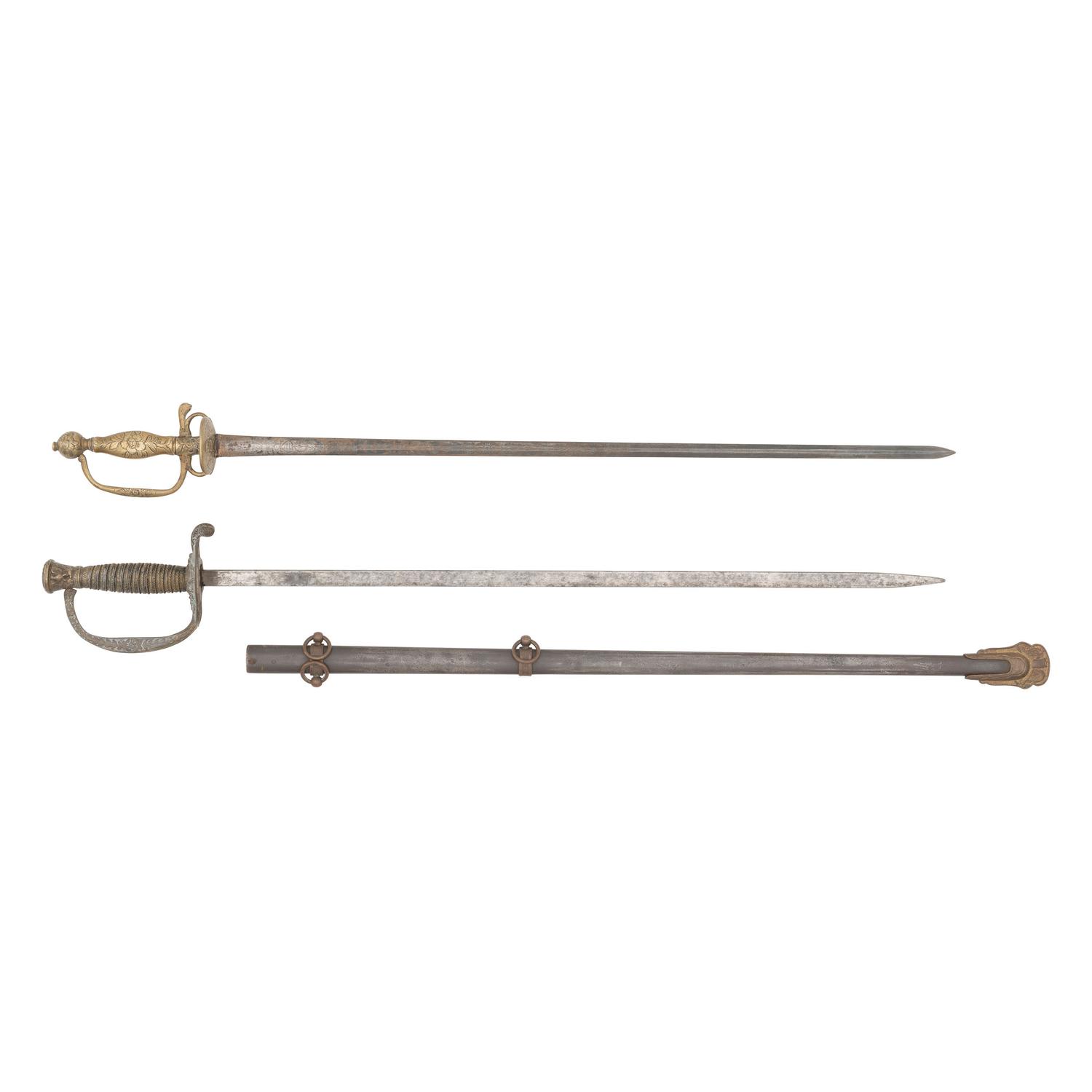 Two Children's Swords: Brass Hilted Small Sword and 1860 Staff & Field Style