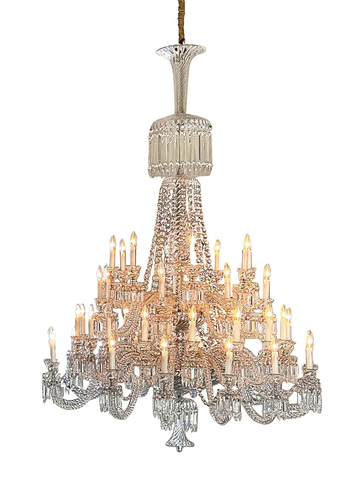 A Baccarat Cut Glass Forty-Eight-Light Chandelier
