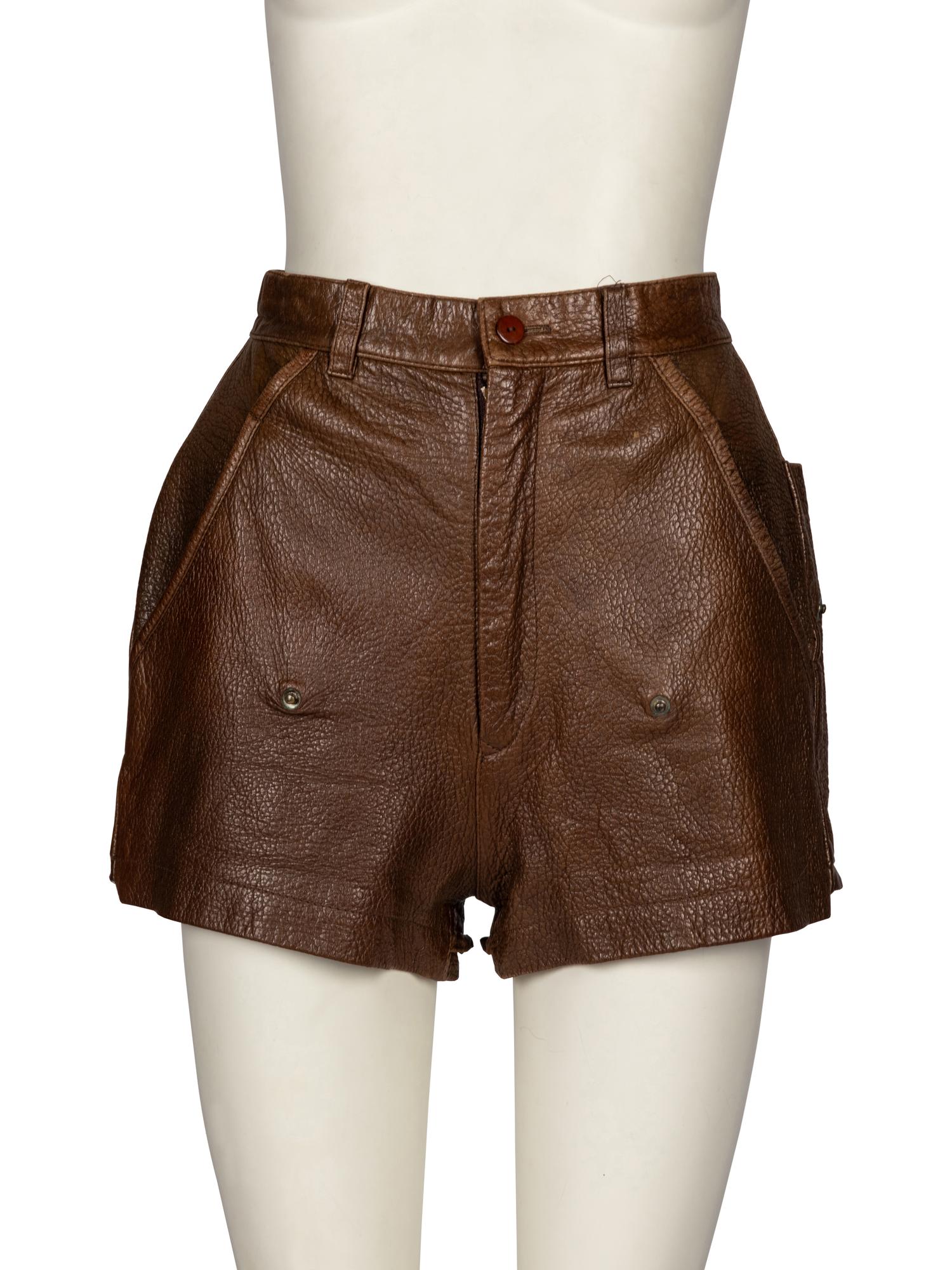 Issey Miyake, Convertible Leather Pants/Shorts, 1980's