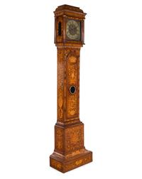 A Dutch Marquetry Tall Case Clock with an English Movement by William Rider