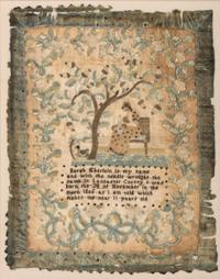 A Lancaster County Needlework Sampler, Likely from the School of Leah Bratten Galligher Meguier