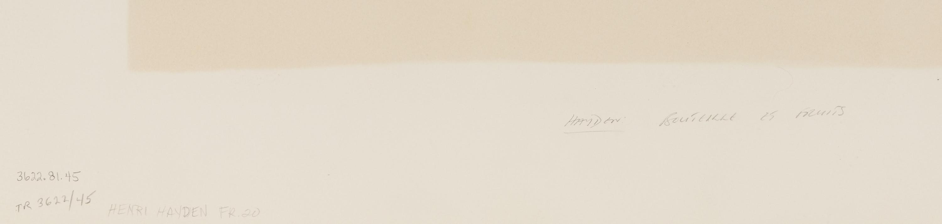A Group of Four Prints (Bouteille et Fruits; Paysage Vert; Thiere Rouge Et Bleu; La Colline Rouge) , 1968