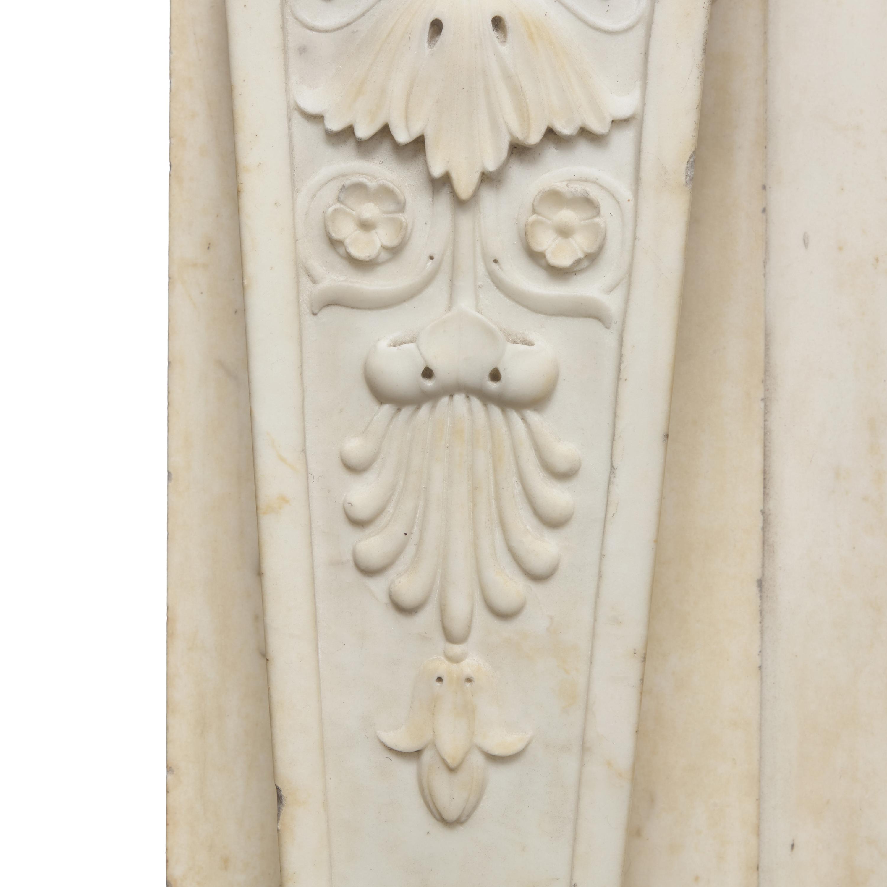 The Joseph Bonaparte Neoclassical Carved Marble Mantel from Point Breeze
