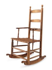 A Turned Maple Rocking Chair and a Similar Ladder-Back Armchair