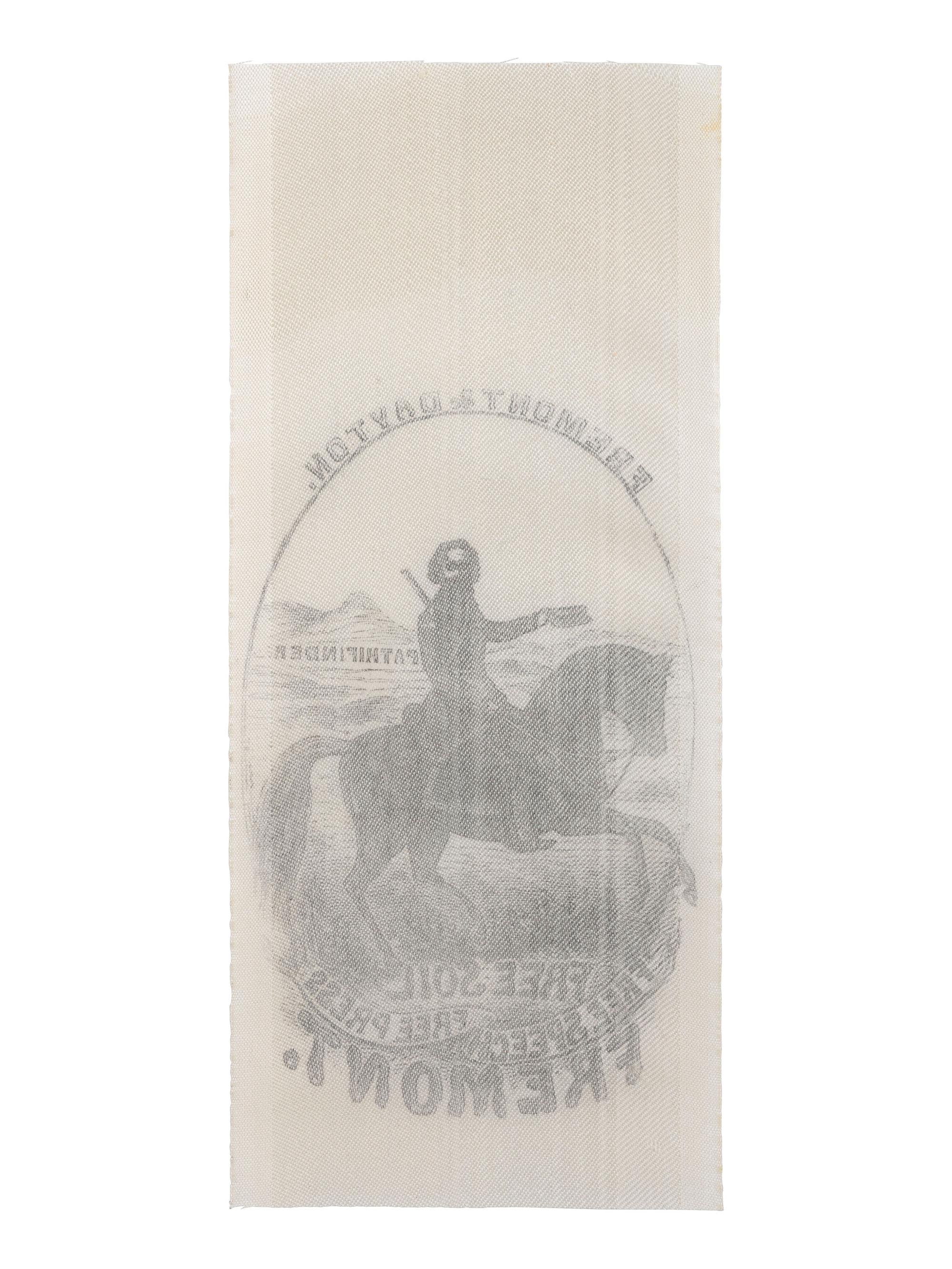 [POLITICS]. Silk campaign ribbon promoting Fremont & Dayton. Ca 1856.