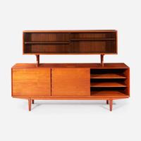 Henry Rosengren Hansen A Credenza Cabinet and Hutch, Dyrlund, Denmark, circa 1960s