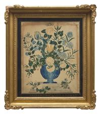 A Watercolor Drawing of a Floral Urn