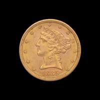 An 1885-S Liberty Head $5 Gold Coin