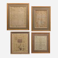 A group of four English needlework samplers early 19th century
