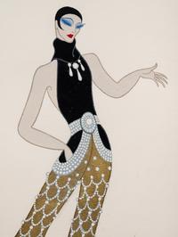 A Group of Three Costume Designs: Tableaux Mah Jongg - Vieux Chinoise , 1924; La Visite du Coulisses - Zizi Jeanmaire ; and South Sea Islands - Danseuse