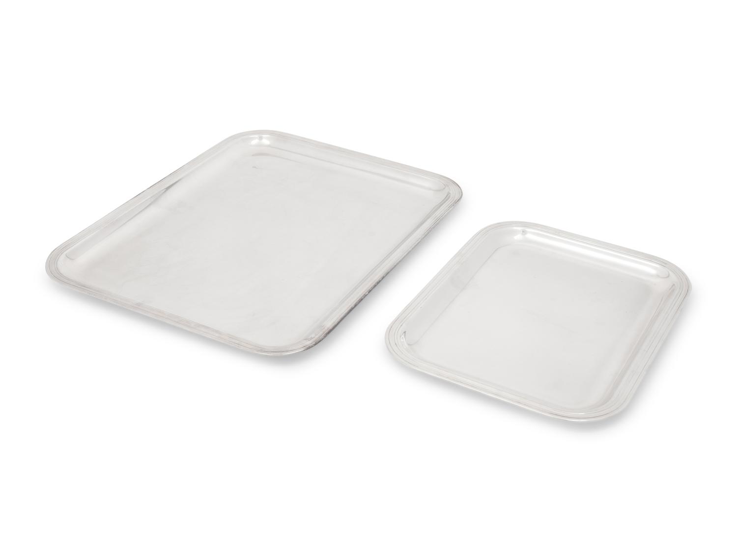 A Group of Two Christofle Silver-Plate Trays
