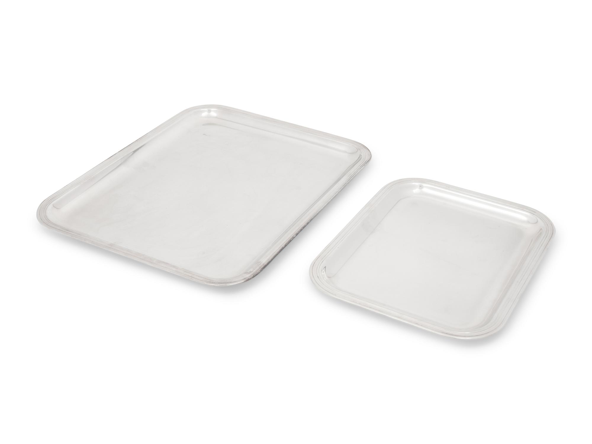 A Group of Two Christofle Silver-Plate Trays