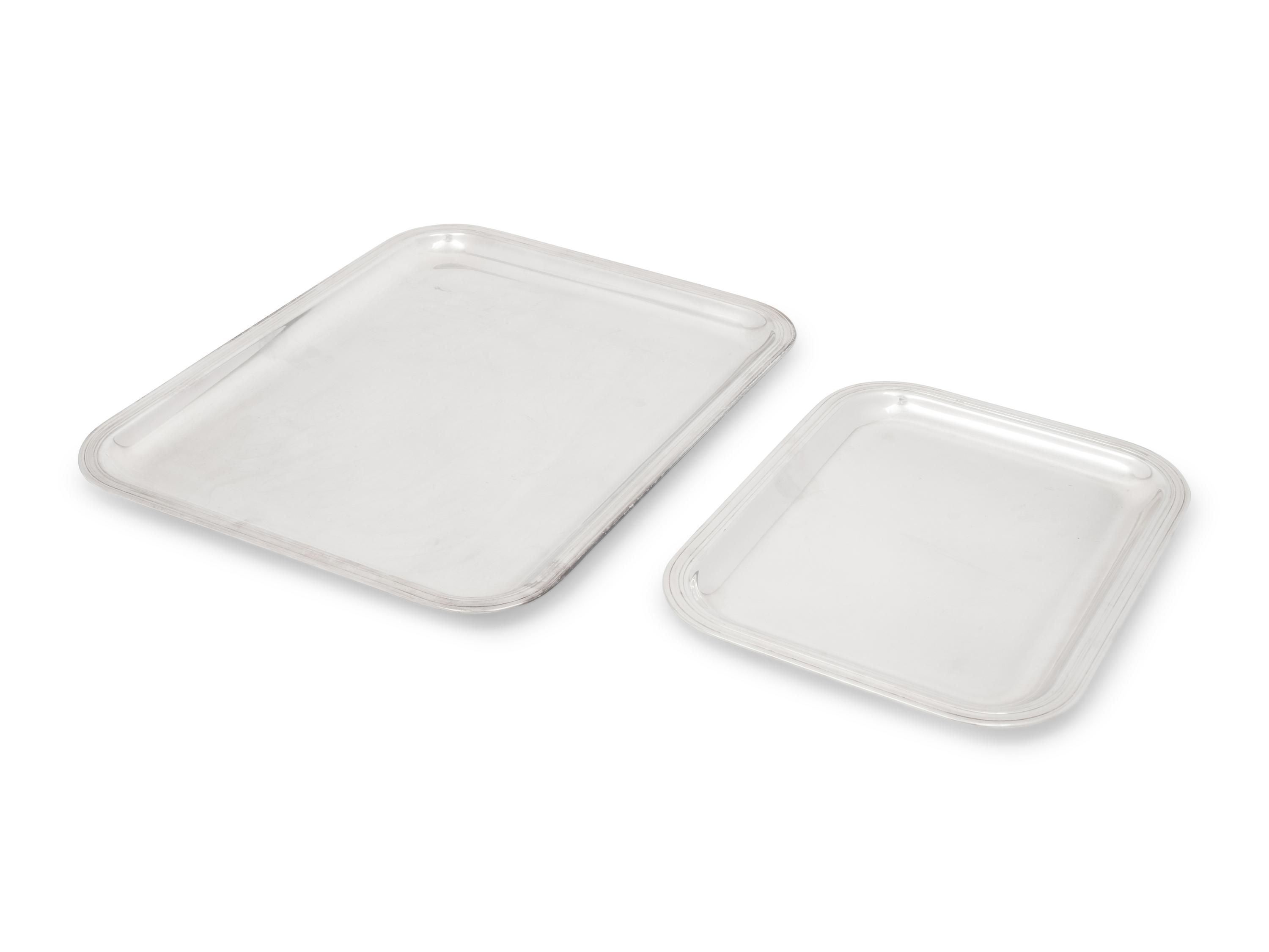 A Group of Two Christofle Silver-Plate Trays