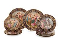 Ten Vienna Hand Painted Porcelain Plates