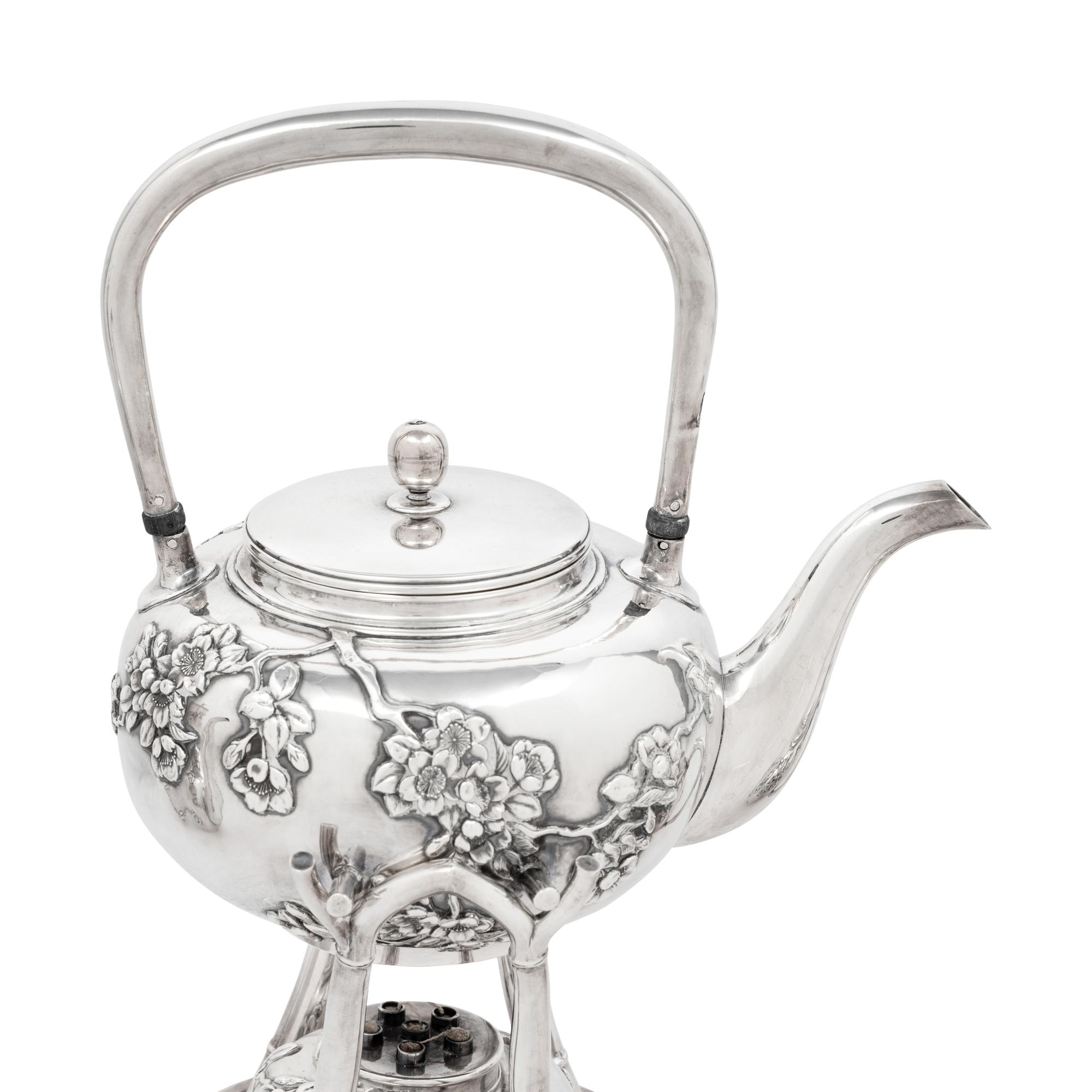 A Japanese Silver Five-Piece Tea and Coffee Service