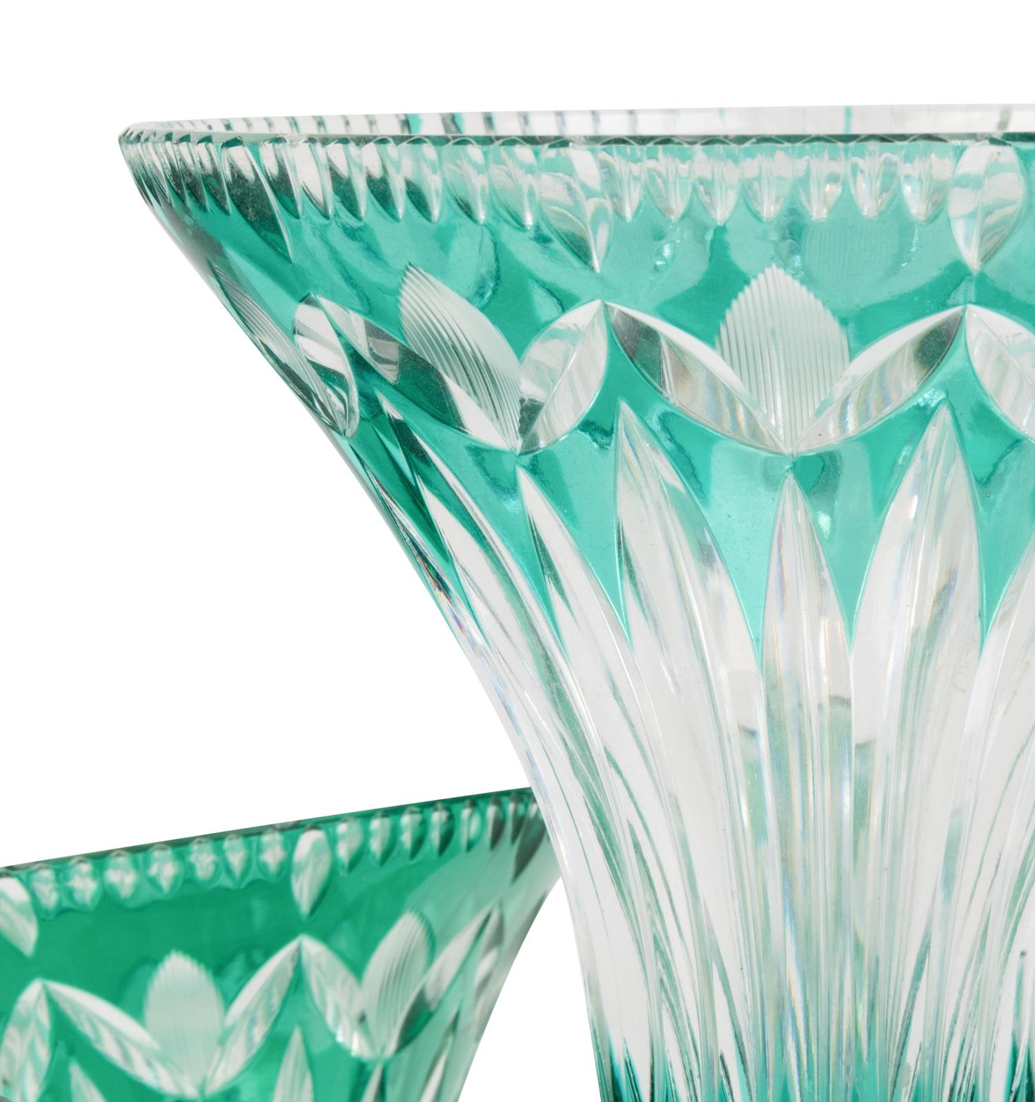 A Bohemian Cut-to-Clear Glass Epergne