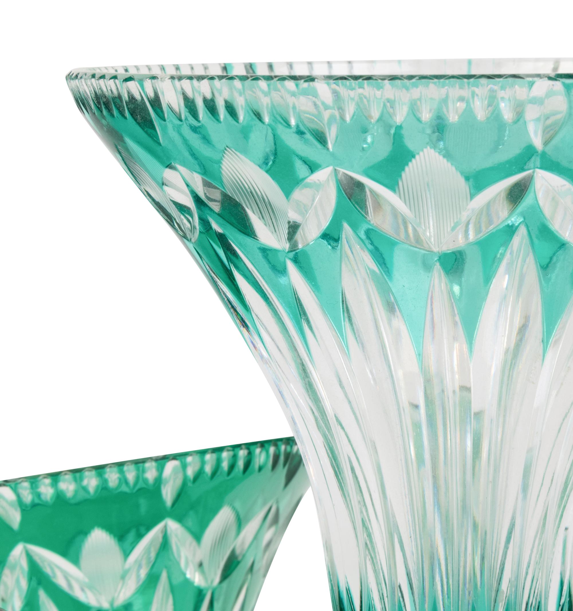 A Bohemian Cut-to-Clear Glass Epergne