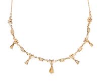 OPAL, DIAMOND, AND YELLOW GOLD NECKLACE AND BANGLE BRACELET