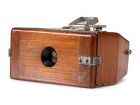 [EARLY PHOTOGRAPHY]. Truncated roll film box camera. Brichaut, Paris.