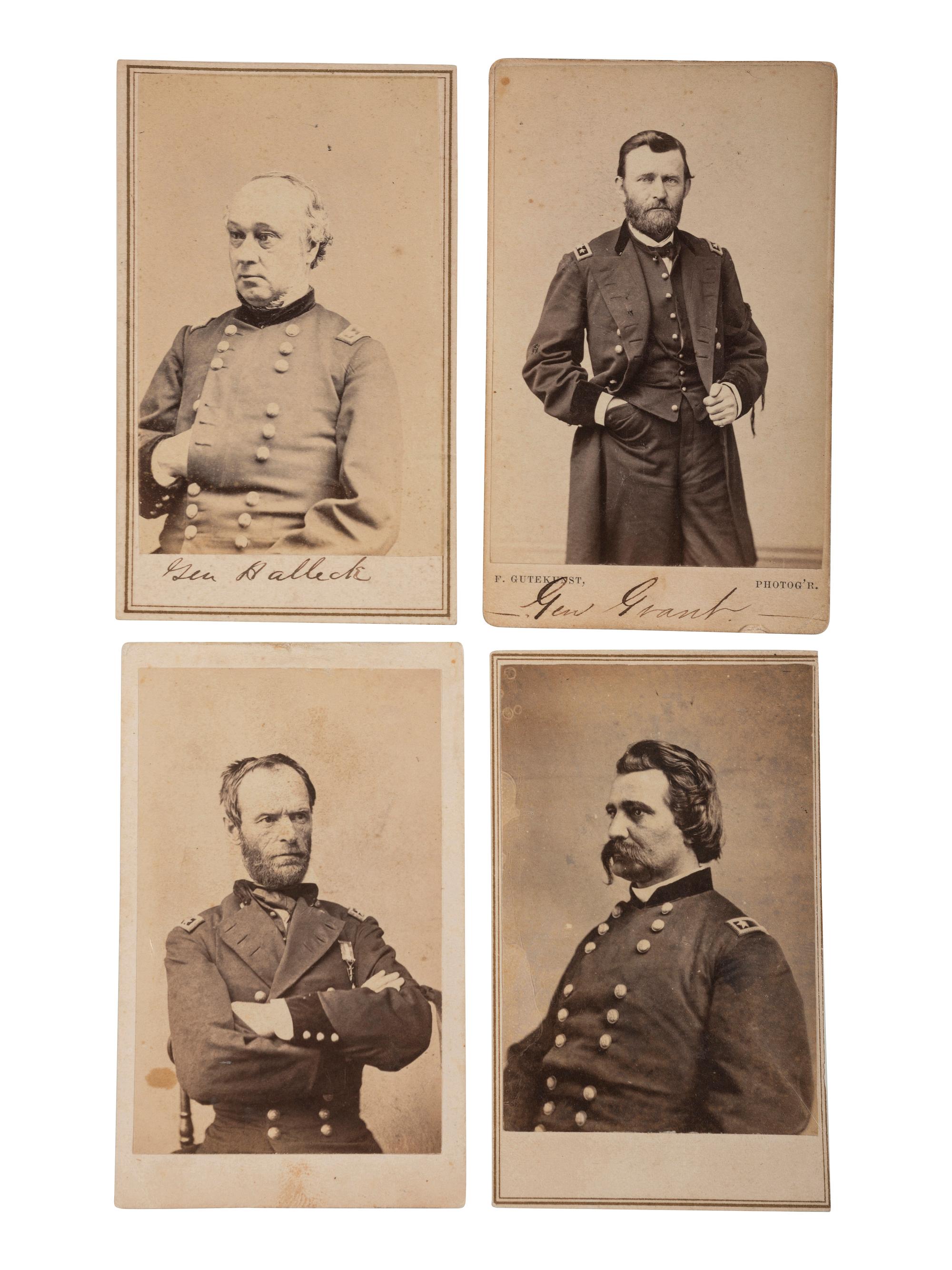[CIVIL WAR - WESTERN THEATER]. A group of 8 CDVs of Union generals, incl. Grant, Halleck, Sherman, and Logan.