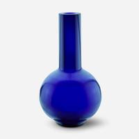 A Chinese cobalt blue glass bottle vase 钴蓝色玻璃天球瓶
