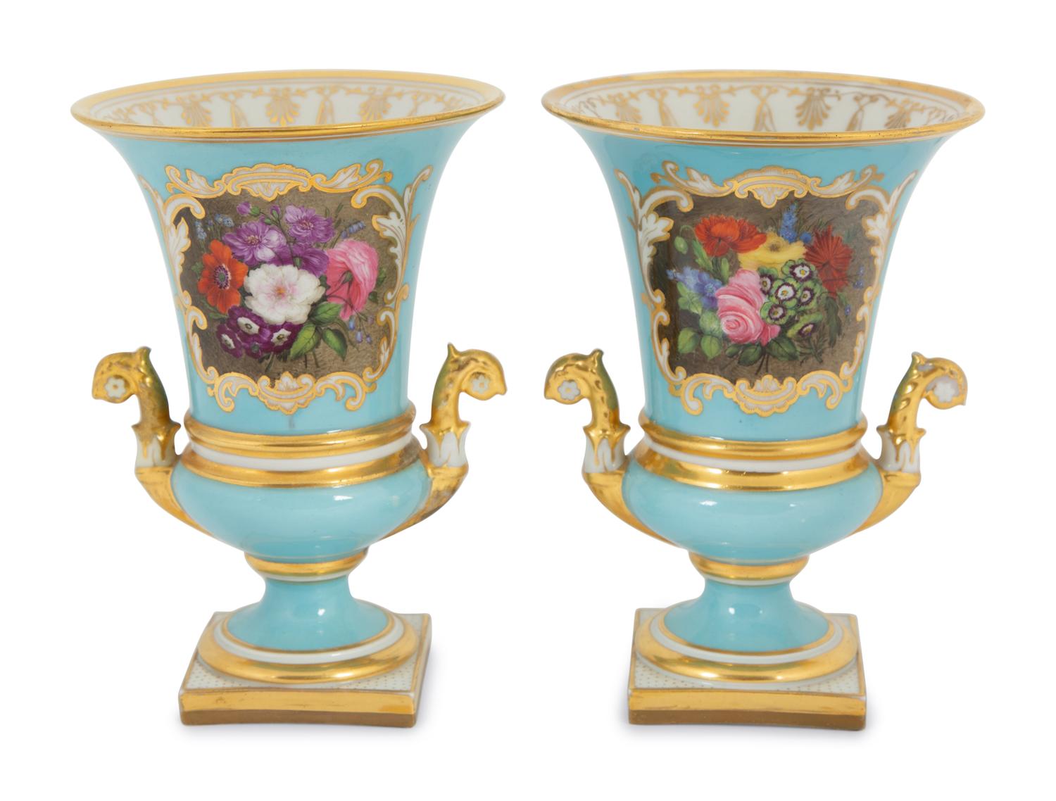 A Pair of Flight, Barr and Barr Porcelain Spill Vases