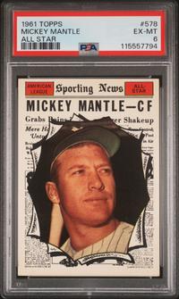 A 1961 Topps Mickey Mantle All Star Baseball Card No. 578 (PSA 6 EX-MT) from The Collection of David Eisenhower