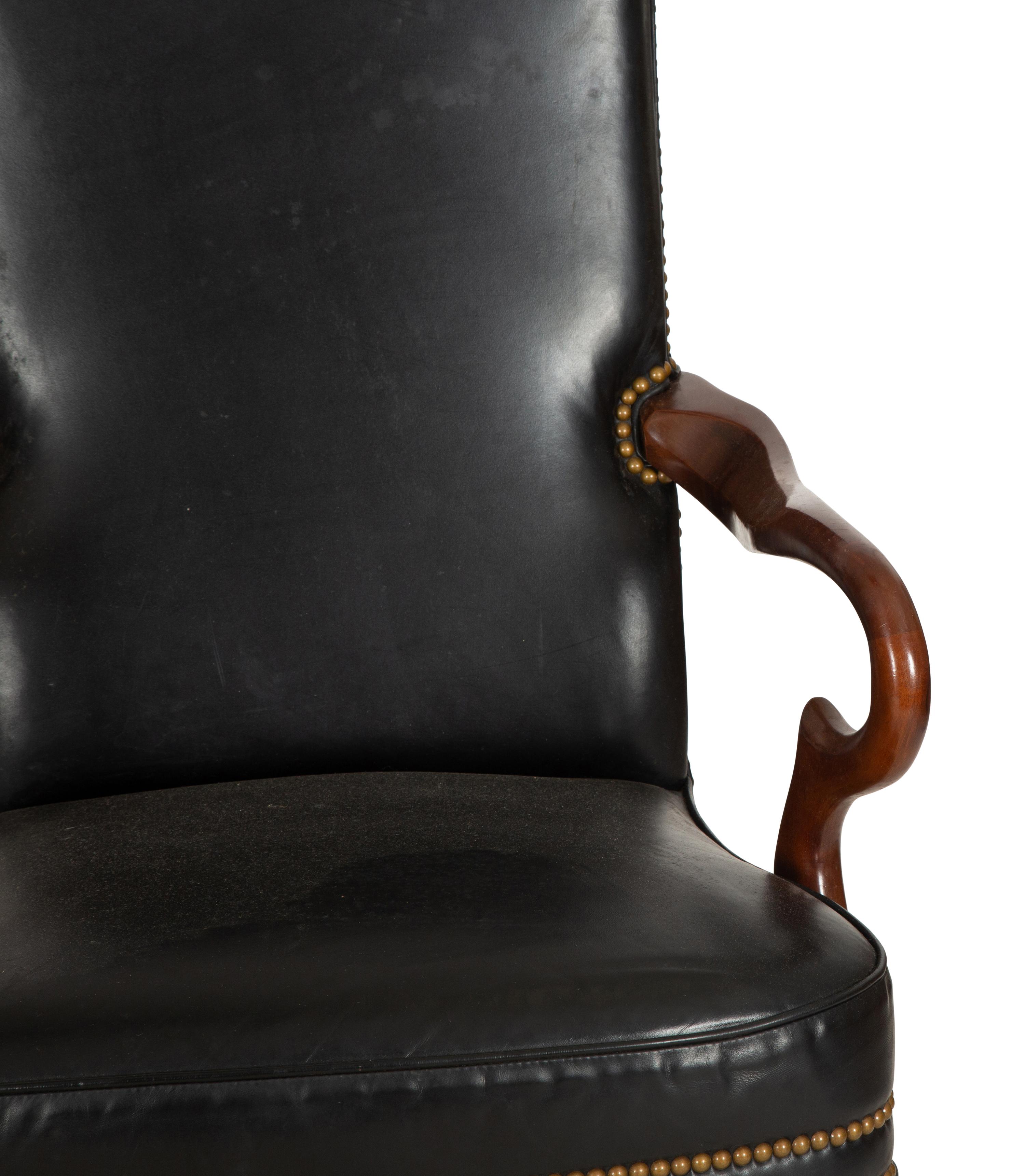 A Pair of George II Style Mahogany Open Armchairs — 20th Century