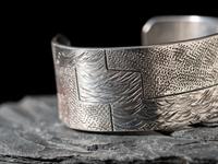 Textured Silver Cuff Bracelet