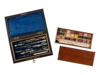 [CIVIL WAR]. A group of 2 items, incl. drafting set and watercolor set from the Civil War period.