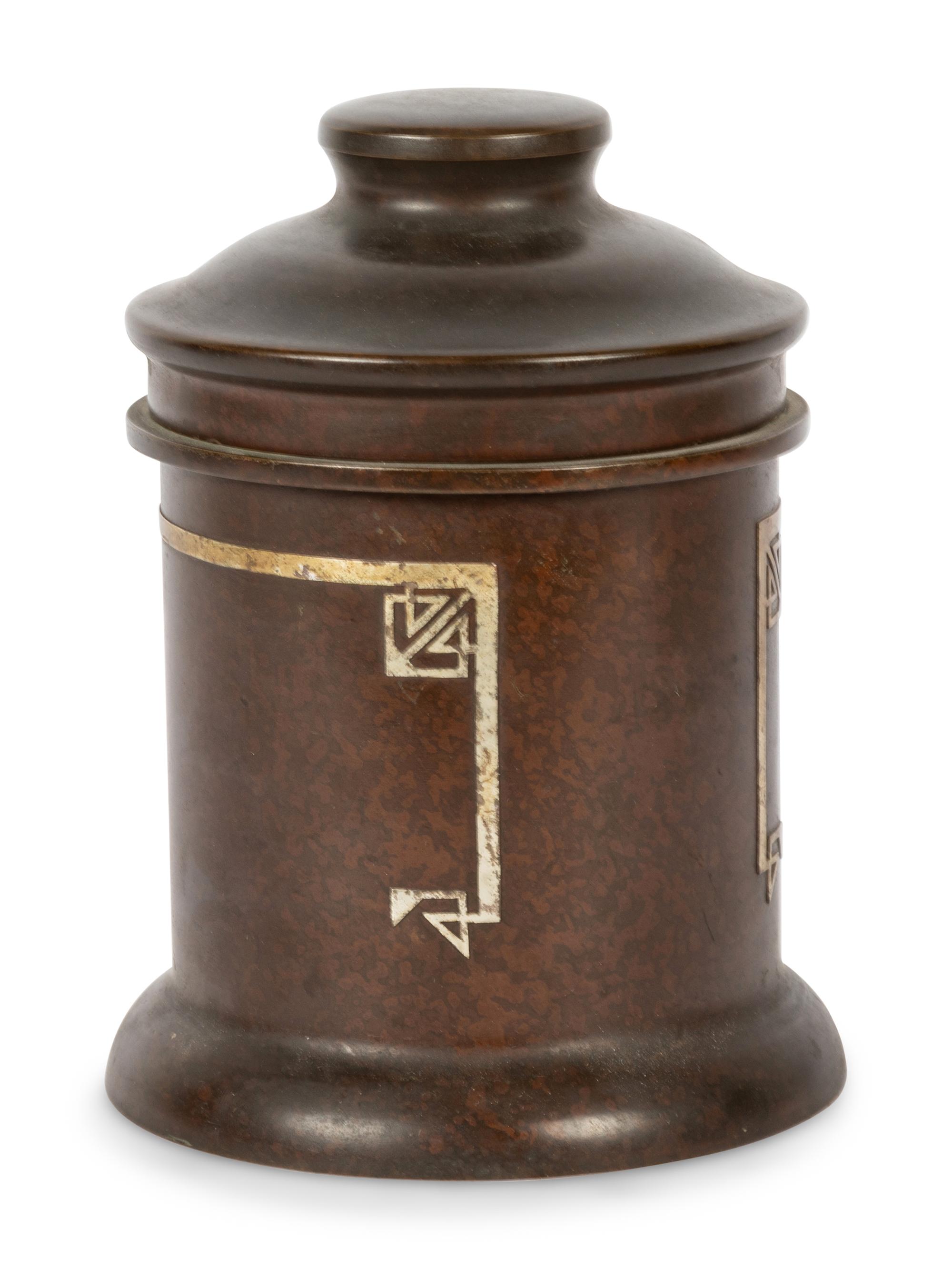 A Heintz Sterling on Bronze Humidor