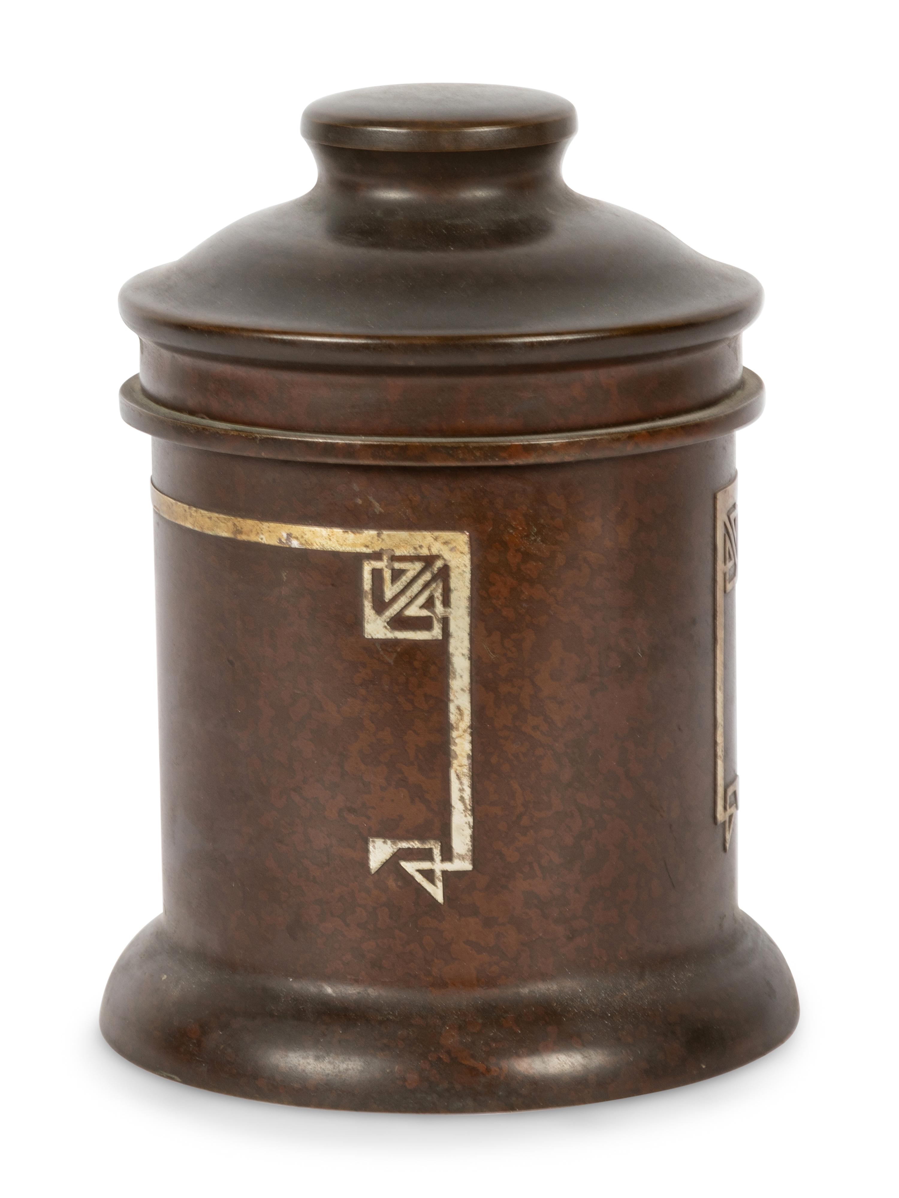 A Heintz Sterling on Bronze Humidor