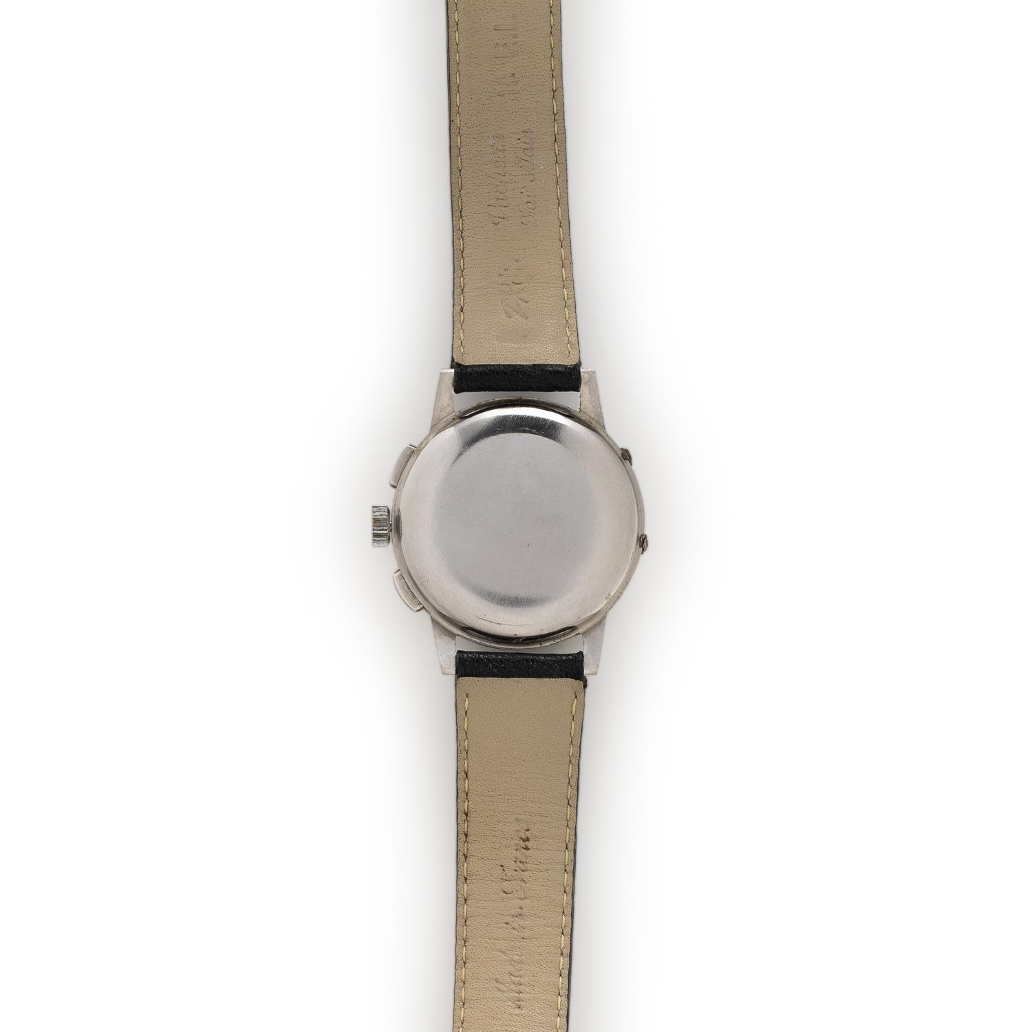 HEUER, REF. 2543 STAINLESS STEEL TRIPLE CALENDAR CHRONOGRAPH WATCH