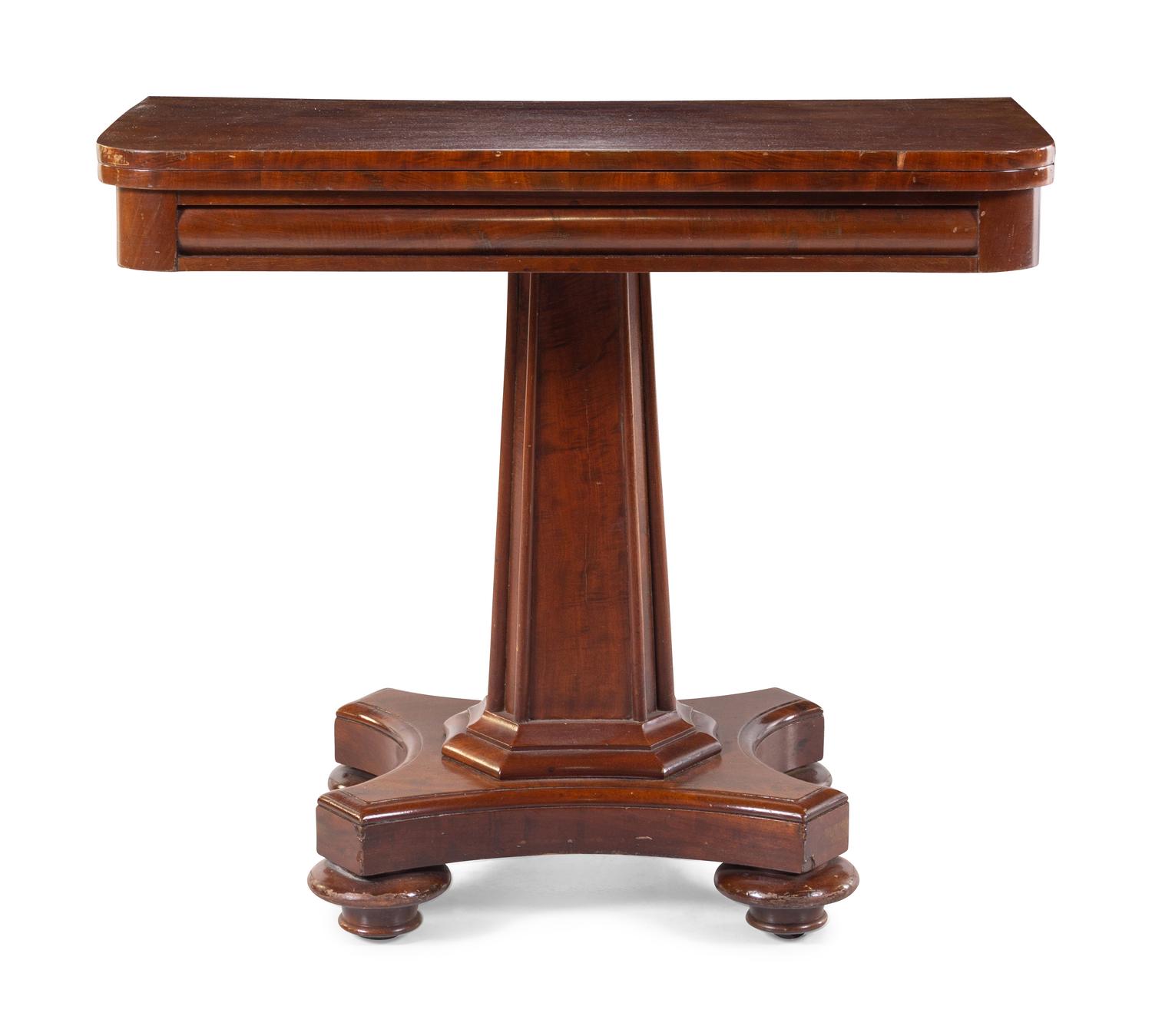 An American Empire Mahogany Flip-Top Games Table