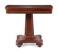 An American Empire Mahogany Flip-Top Games Table