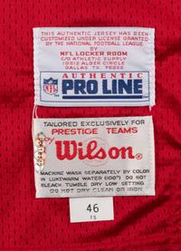 A Joe Montana Signed San Francisco 49ers Jersey (Wilson Pro Line),
