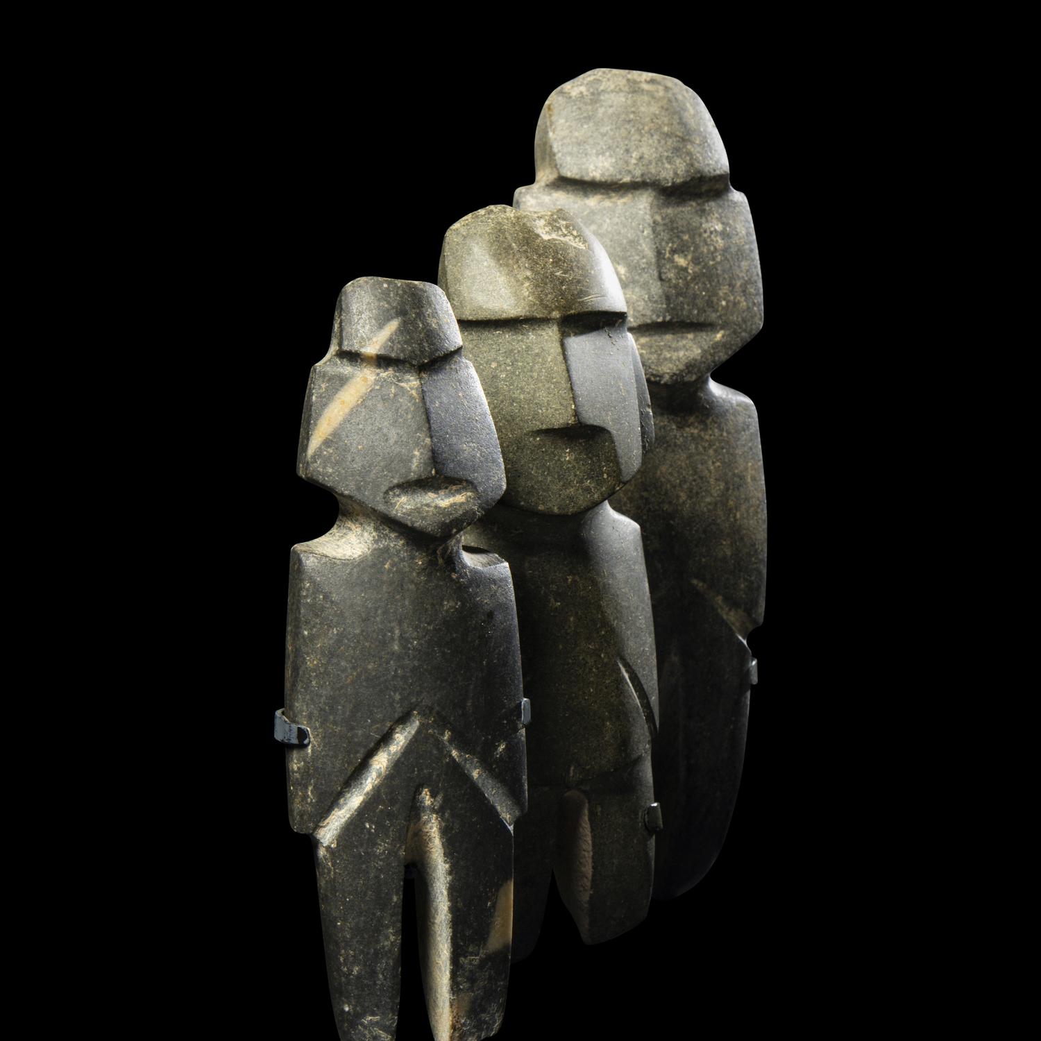 Three Mezcala Stone Standing Figures