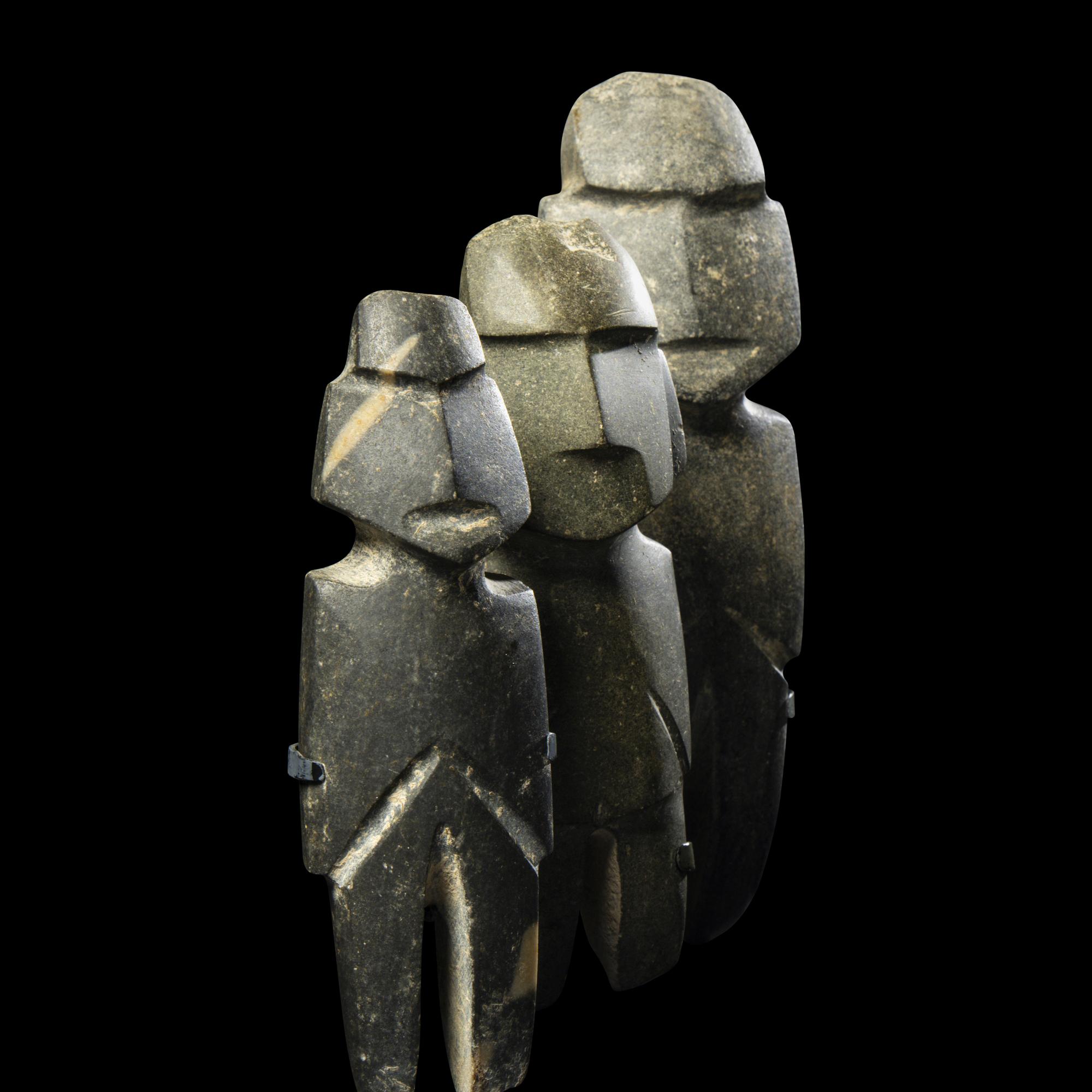 Three Mezcala Stone Standing Figures
