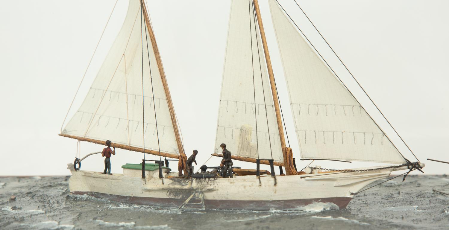 A Cased Marine Model Diorama by William Hitchcock (1928-2006)