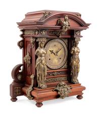 An Ansonia Senator Gilt Metal Mounted Mahogany Mantel Clock