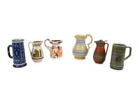 A Collection of Six Painted and Molded Earthenware Articles — 19TH/20TH CENTURY