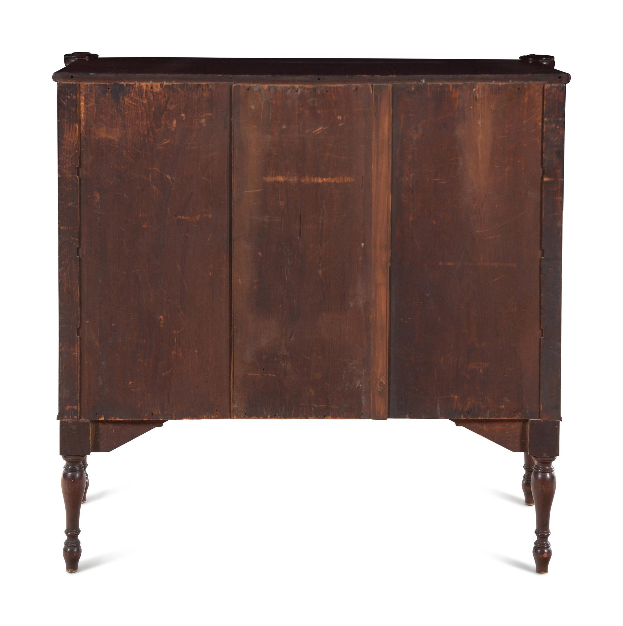 A Federal Spiral-Twist Carved Mahogany Bow Front Chest of Drawers