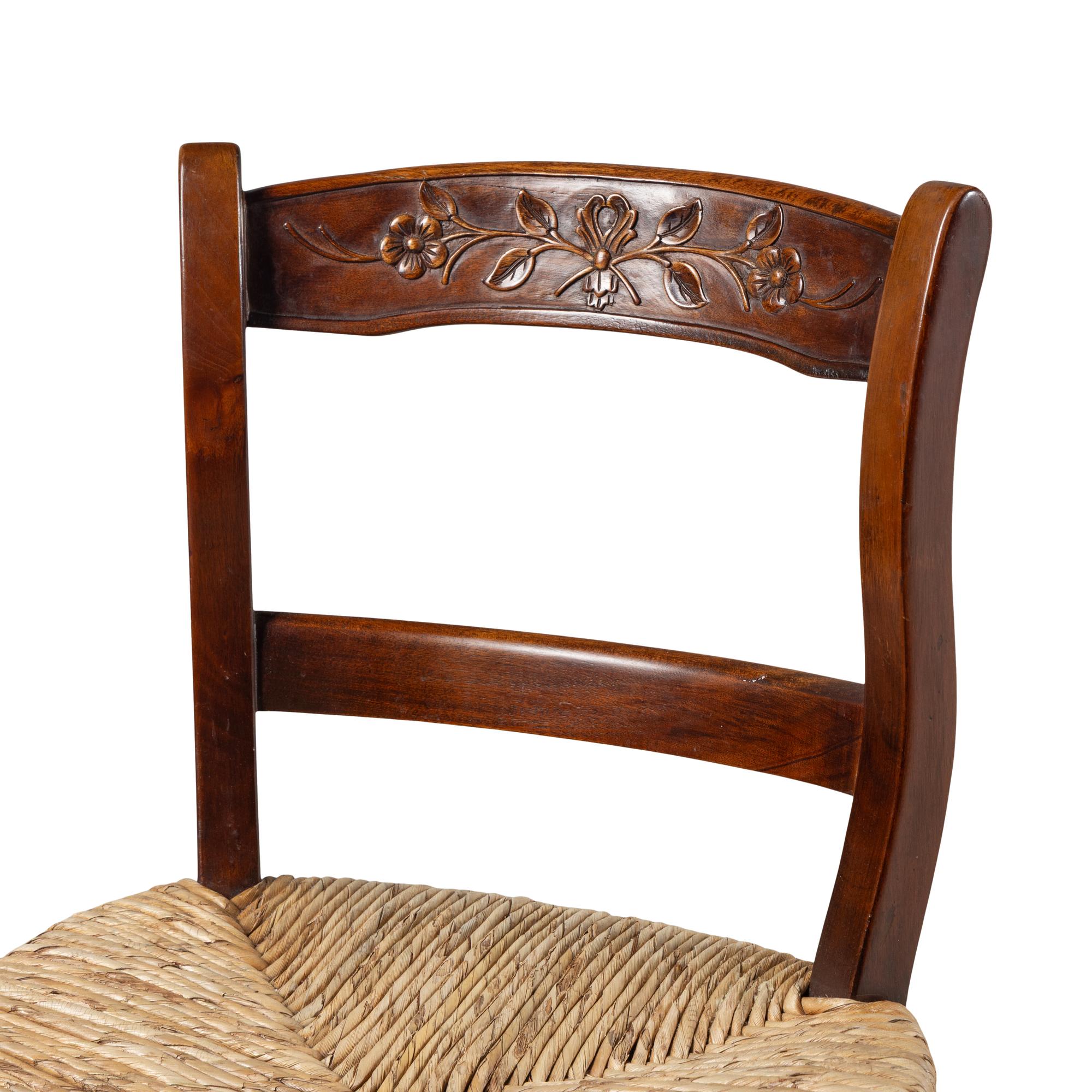 A Set of Three Rustic Counter Stools