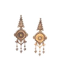 VICTORIAN, GOLD AND ENAMEL EARRINGS