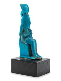 An Egyptian Faience Amulet of Isis and Horus
