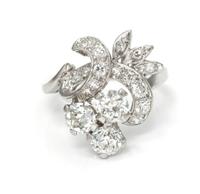 A Platinum and Diamond Ring, 6.80 dwts.