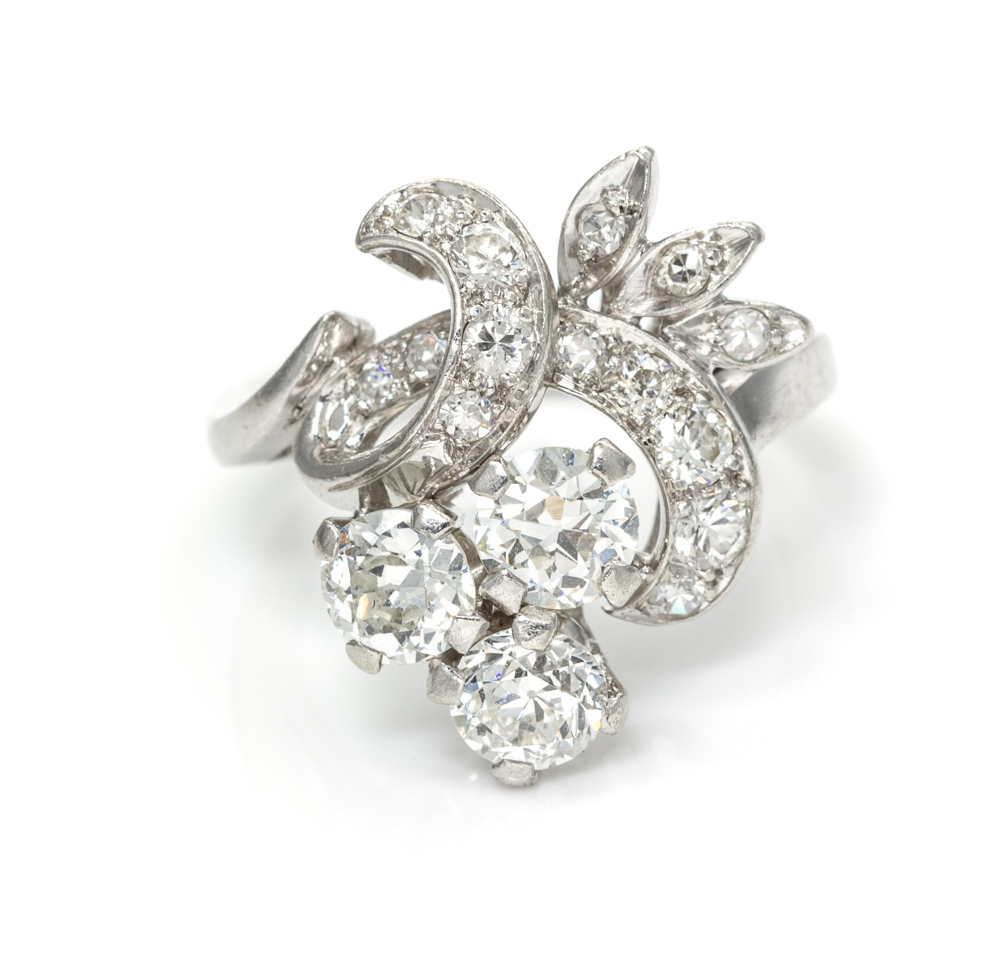 A Platinum and Diamond Ring, 6.80 dwts.