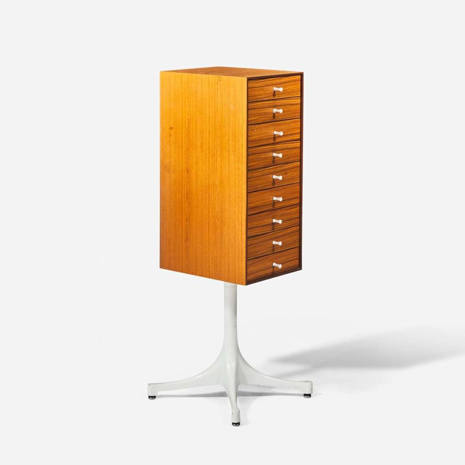 George Nelson (American, 1908-1986) Miniature Chest on Stand, No. 5217, Herman Miller, USA, designed 1952, the present lot 1950s